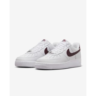 【NIKE 耐吉】運動鞋 休閒鞋 男鞋 女鞋 AIR FORCE 1 07 白 酒紅 皮革 透氣 AF1(FJ4146112)
