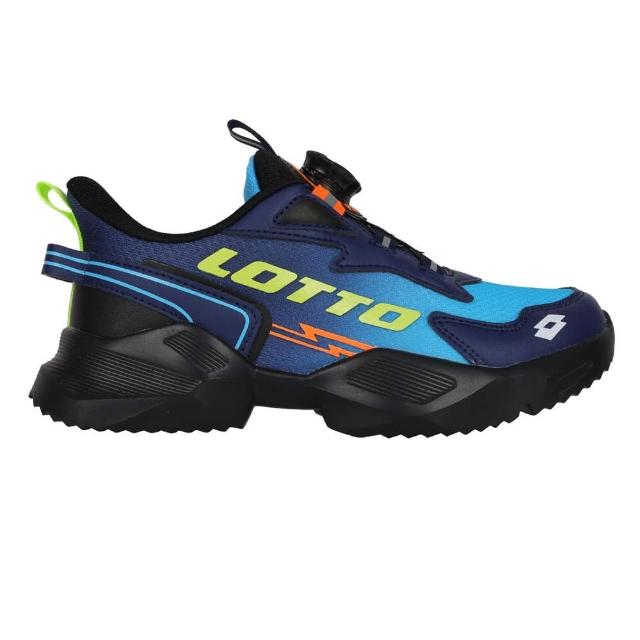 【LOTTO】19-23CM_男中童超輕量轉扣慢跑鞋-旋轉扣 反光 路跑(LT5AKR9476)