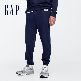 【GAP】男裝 Logo刺繡束口抽繩鬆緊運動褲-海軍藍(868463)