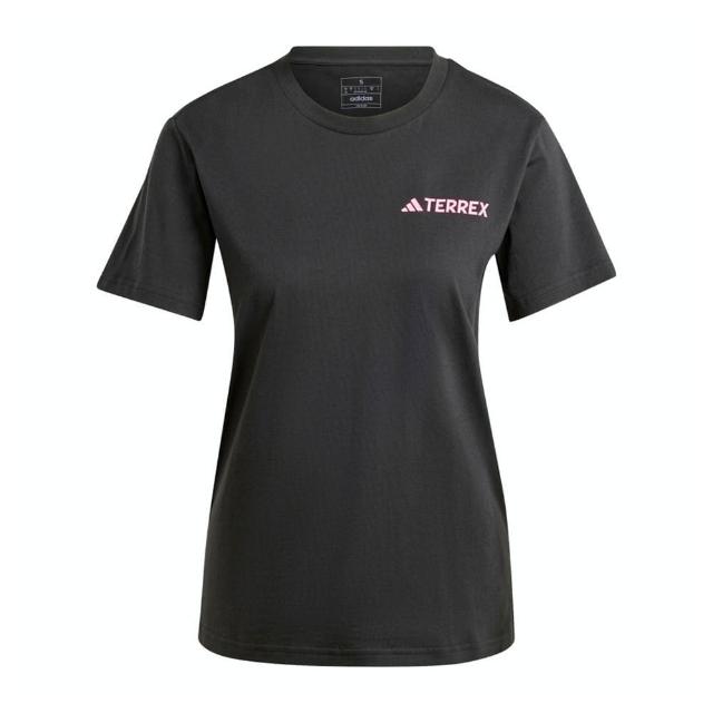 【adidas 愛迪達】TX Mountain Tee 女 T恤 運動上衣 休閒短袖 舒適 穿搭 黑(IZ0449)