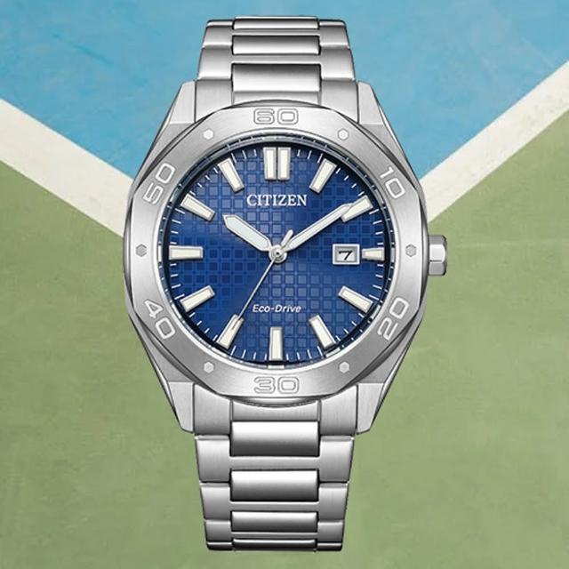 【CITIZEN 星辰】GENTS 八角鬥士時尚光動能男錶-藍x銀/41mm(BM7630-80L)