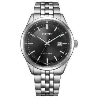 【CITIZEN 星辰】GENTS 城市簡約光動能時尚男錶-黑x銀/41mm(BM7560-59E)