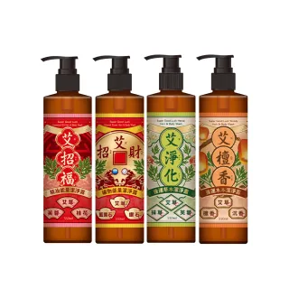 【美吾髮】艾淨化3入組-艾草強運能量無矽靈洗沐2合1潔淨露330ml(艾招財/艾招福/艾檀香/沐浴乳)