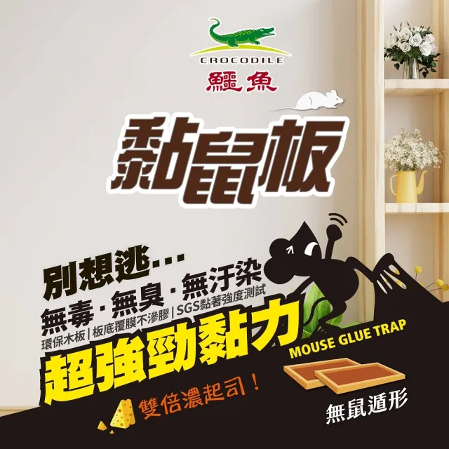 【鱷魚】別想逃黏鼠板-雙倍濃起司-2入-12盒(SGS黏著強度測試、超強黏性別想逃!)
