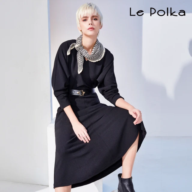 Le Polka V領版型設計長洋裝-女