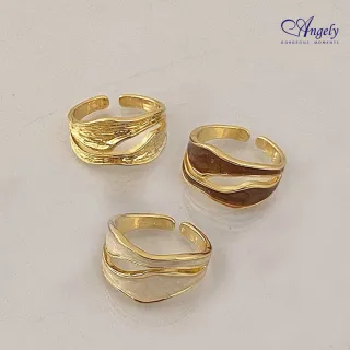 【Angely】時尚扭曲雙層戒指