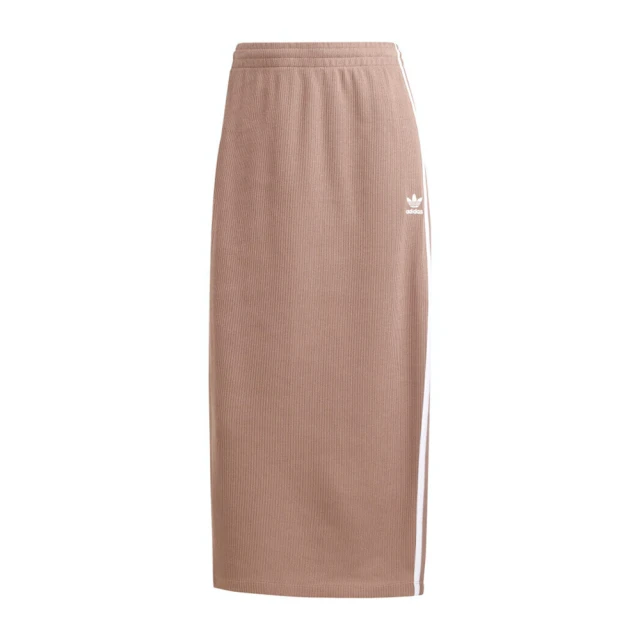 adidas 愛迪達 Knitted Skirt 女 運動裙 針織長裙 復古 簡約 修身 奶茶(JD4606)