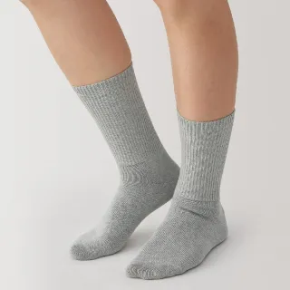 【MUJI 無印良品】女足口柔軟螺紋厚織直角襪(共3色)