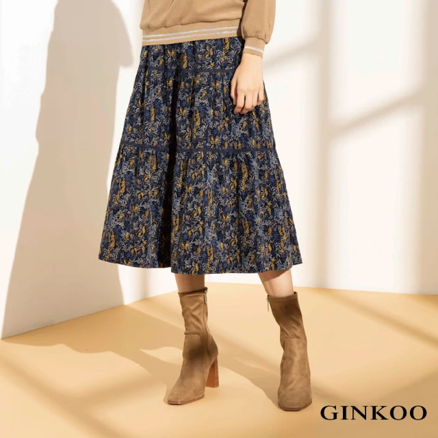 Hush Puppies 女裝 裙子 素色工裝前開岔膝上裙(