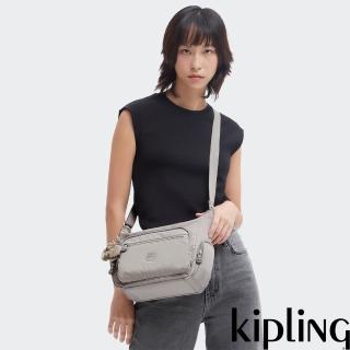 【KIPLING官方旗艦館】『牛角包』溫柔沉穩灰多袋實用側揹包-GABBIE S