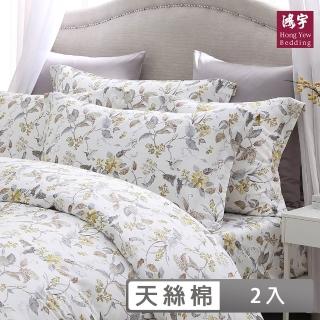 【HongYew 鴻宇】300織天絲棉 歐式壓框薄枕套-索妮雅(2入)