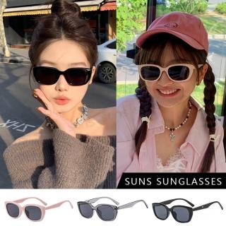 【SUNS】抗UV太陽眼鏡 方框墨鏡 網紅抖音款 多巴胺太陽眼鏡 潮流情侶款 S382(採用PC防爆鏡片/抗UV400)
