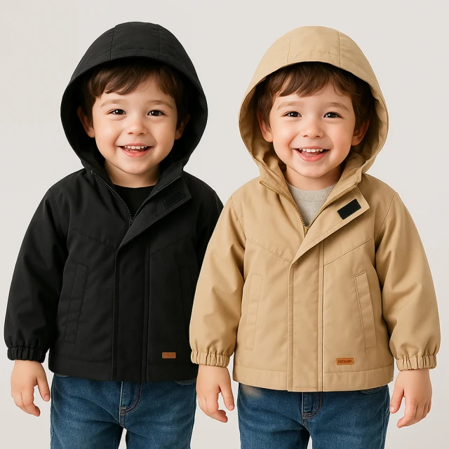 橘魔法 男孩迷彩長版連帽外套(拉鍊外套 鋪棉外套 麵包服 厚