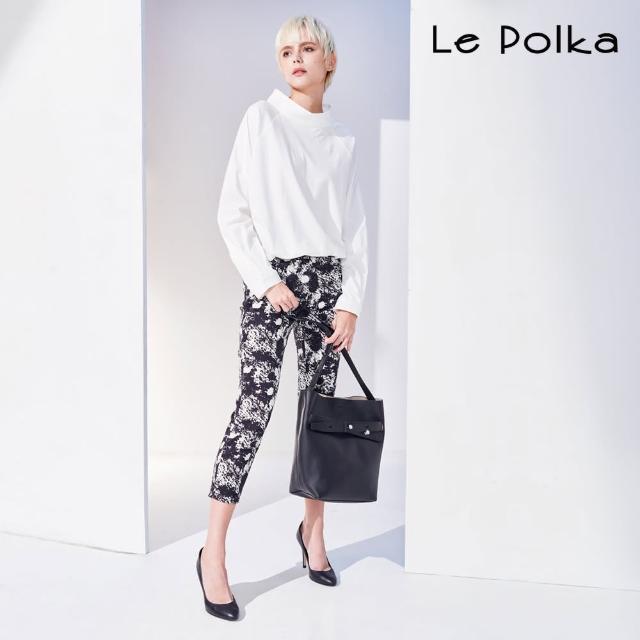 【Le Polka】時尚噴墨合身九分褲-女