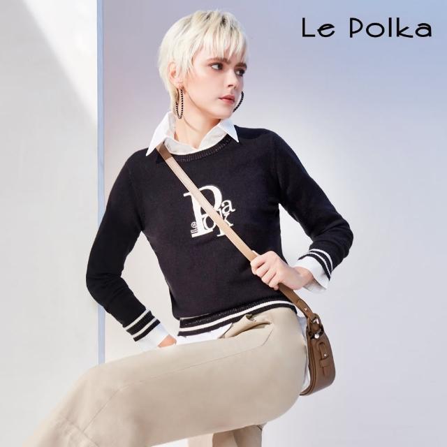 【Le Polka】品牌LOGO針織上衣-女