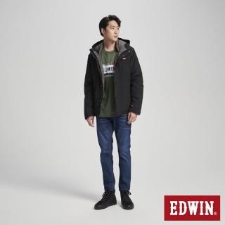 【EDWIN】男裝 夾克式羽絨外套(黑色)