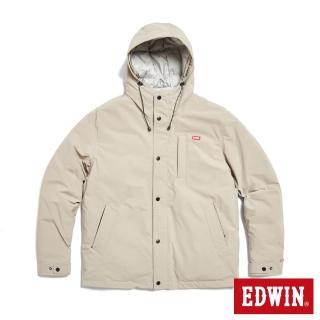 【EDWIN】男裝 夾克式羽絨外套(灰卡其)