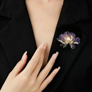 【LEESA】胸針\別針\金屬別針\花開富貴\牡丹花\旗袍配件\新年胸針\配飾\優雅\送輩禮物\造型胸針