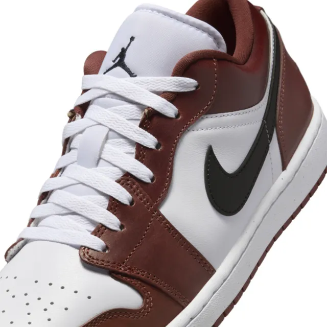 【NIKE 耐吉】運動鞋 休閒鞋 男鞋 AIR JORDAN 1 LOW SE Dark Pony 暗紅 黑 皮革 AJ1 喬丹(HF3148102)