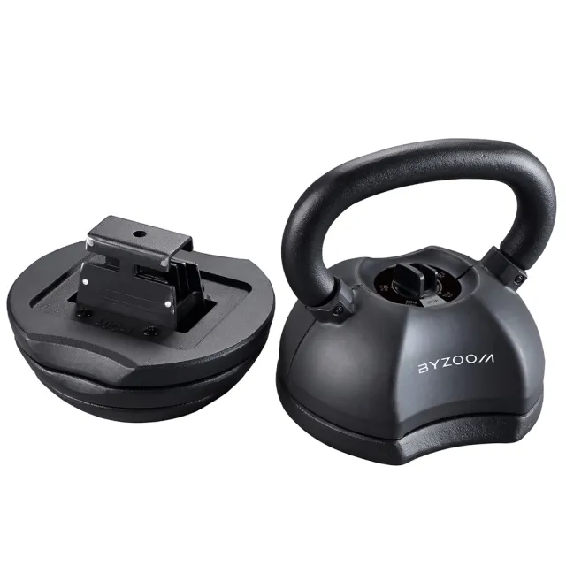 【BYZOOM FITNESS】Pure Series 50lb/約22.6kg 5段重量可調式壺鈴 白/黑二色(BZ-AKB-50LB)