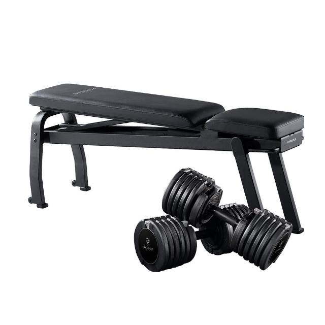 【BYZOOM FITNESS】Pure Series 可調式啞鈴55lb/約25kg 雙入+健身椅 黑/白二色(BZ-BC+BZ-QCD-55)