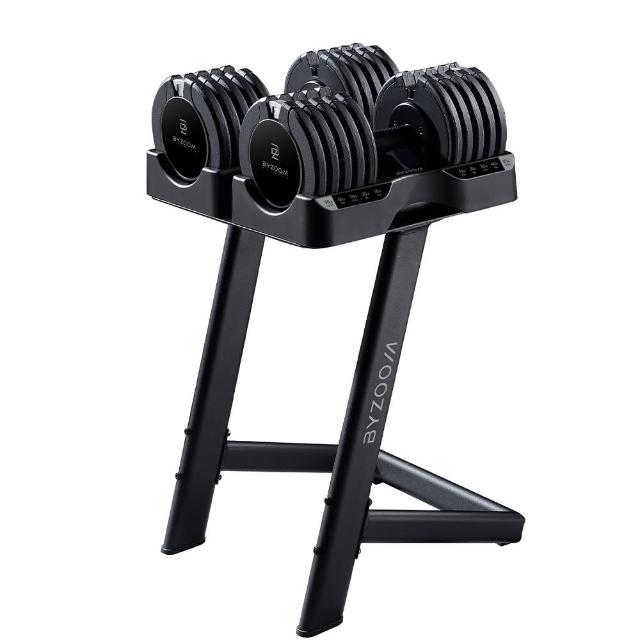 【BYZOOM FITNESS】Pure Series可調式啞鈴50lb/約22.6kg 雙入+啞鈴架(黑/白二色)