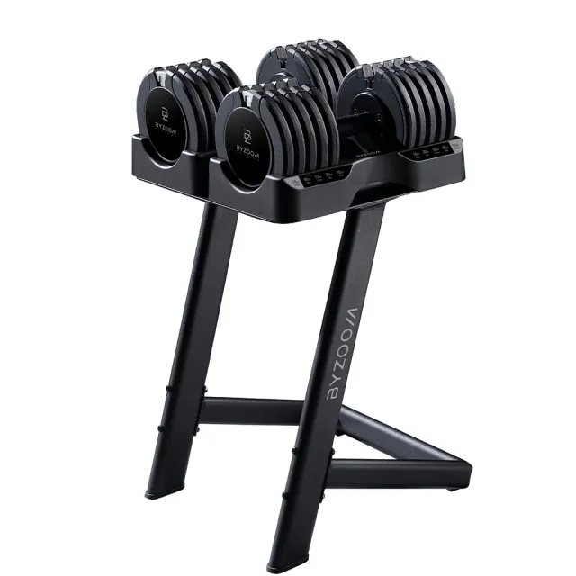 【BYZOOM FITNESS】Pure Series可調式啞鈴50lb/約22.6kg 雙入+啞鈴架(黑/白二色)