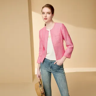 【Master Max】100%亞麻質感透氣七分袖外罩(8517028)