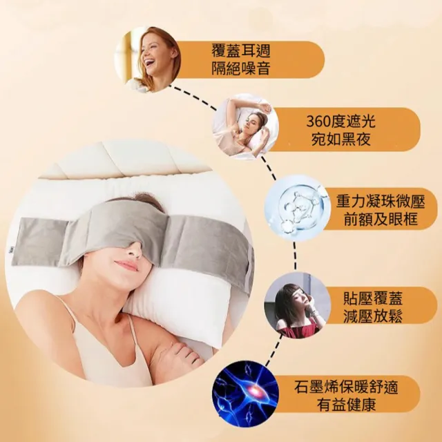 【醫之康】石墨烯重力舒眠眼罩(新科技石墨烯重力眼罩 加壓眼罩 遮光隔音眼罩 睡覺眼罩 舒眠紓壓眼罩)