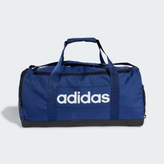 【adidas 愛迪達】手提包 健身包 運動包 旅行袋 旅行小包 LINEAR DUFFEL M 藍 IN6116
