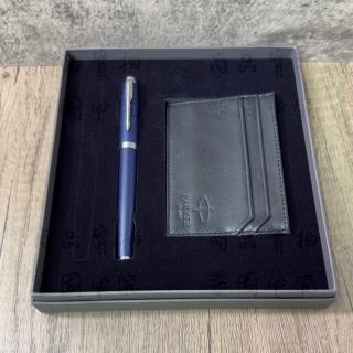 【PARKER】派克 新IM系列 寶藍白夾鋼珠筆卡夾禮盒(IM)