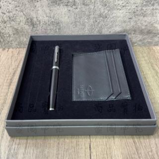 【PARKER】派克 新IM系列 麗雅黑白夾鋼珠筆卡夾禮盒(IM)