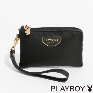 【PLAYBOY】零錢包附手挽帶 Stance系列(黑色)
