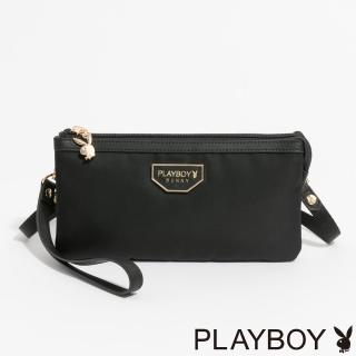 【PLAYBOY】萬用小包附長背帶/手挽帶 Stance系列(黑色)