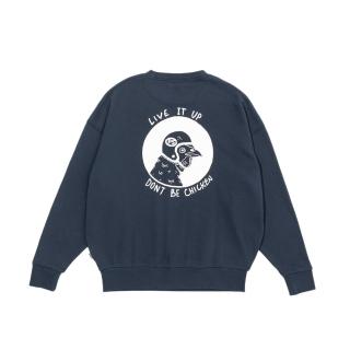 【POLER STUFF】日本限定 CHICKEN CREW 寬鬆版衛衣 / 休閒上衣(藍色)