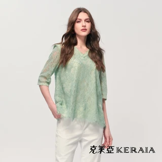 【KERAIA 克萊亞】翡翠之詩優雅蕾絲上衣