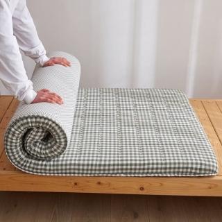 日式水洗棉綠格抗壓單人床墊90*190cm厚約8cm(學生宿舍/租屋/日式床墊)