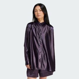 【adidas 愛迪達】緞面長袖上衣 女 IT7579
