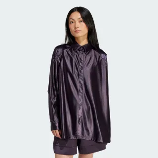 【adidas 愛迪達】緞面長袖上衣 女 IT7579
