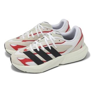 【adidas 愛迪達】慢跑鞋 Lightblaze 男鞋 米白 黑 紅 麂皮 拼接 緩衝 休閒鞋 愛迪達(JQ9967)