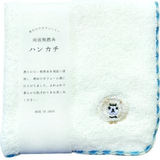 【COMBO!】日本製頂級100%純棉無撚糸雙面毛巾布手帕24 x 24 cm(綿羊/藍/洗臉方巾擦手布/嬰幼兒童紗布巾)