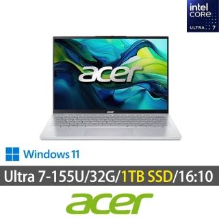 【Acer 宏碁】特仕版 14吋AI輕薄筆電(Swift Lite/SFL14-54M-760F/Ultra7-155U/32G/改裝1TB SDD/Win11)