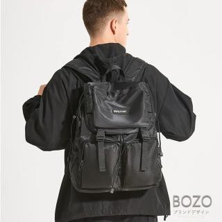 【BOZO 伯樂】日系潮流大容量旅遊筆電後揹包B6079(經典黑)