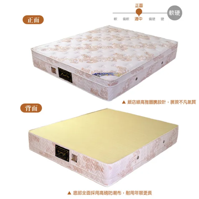 【LooCa】雙人加大 乳膠記憶獨立筒床墊 6x6.2尺x27cm-法式皇妃(送保潔墊)｜父親節禮物