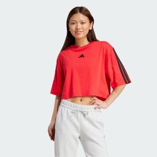 【adidas 愛迪達】3-STRIPES 短版短袖上衣 T恤 女 JE1198