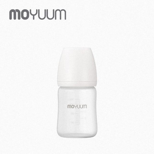 【MOYUUM】韓國 寬口矽膠玻璃奶瓶-雲朵白(150ml)