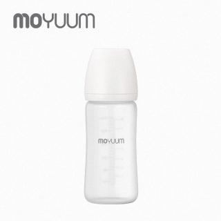 【MOYUUM】韓國 寬口矽膠玻璃奶瓶-雲朵白(240ml)