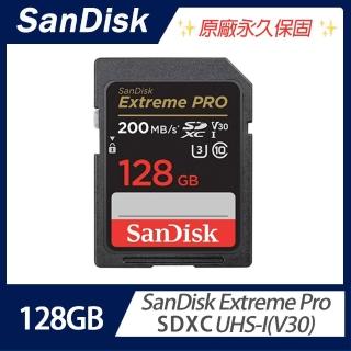 【SanDisk 晟碟】Extreme Pro SDXC UHS-I V30 128GB 記憶卡(臺灣代理商貨)