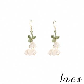 【INES】韓國設計森林系鈴蘭花簇造型夾式耳環(無耳洞耳環 耳夾 夾式耳環 森林系耳環 鈴蘭花耳環)