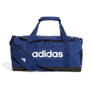 【adidas 愛迪達】Linear Duffel S 藍色 可調式 肩背帶 拉鍊口袋 健身包 IN6111